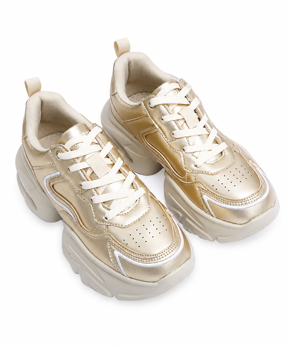 Hamster London Matte Gold Party Sneakers