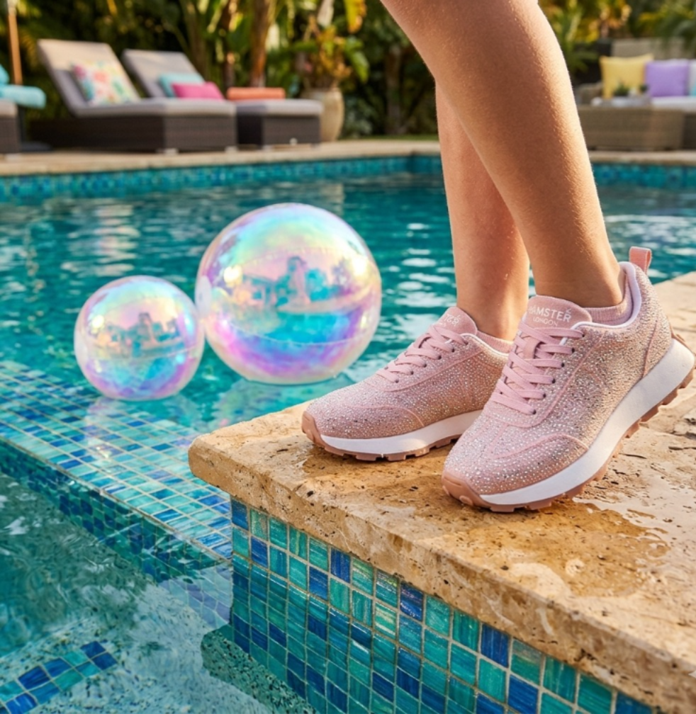 Hamster London Love Stone Pink Sneakers