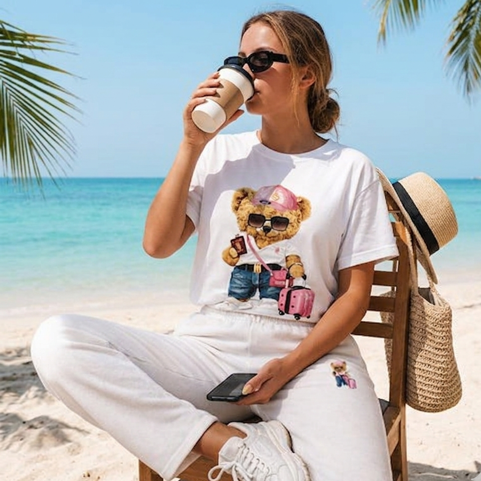 Hamster London Ted H Holiday T Shirt & Lower Cord Set White