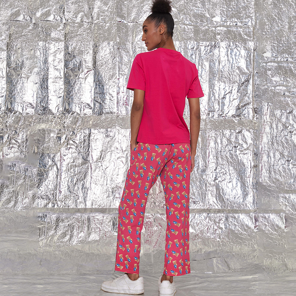Hamster London Ted H Love NightSuit Set Pink Lower & Pink Tee