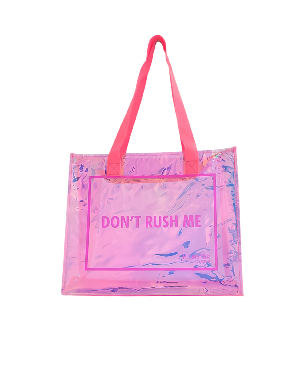 Hamster London Shiny Classic Don't Rush Me Tote Bag Pink