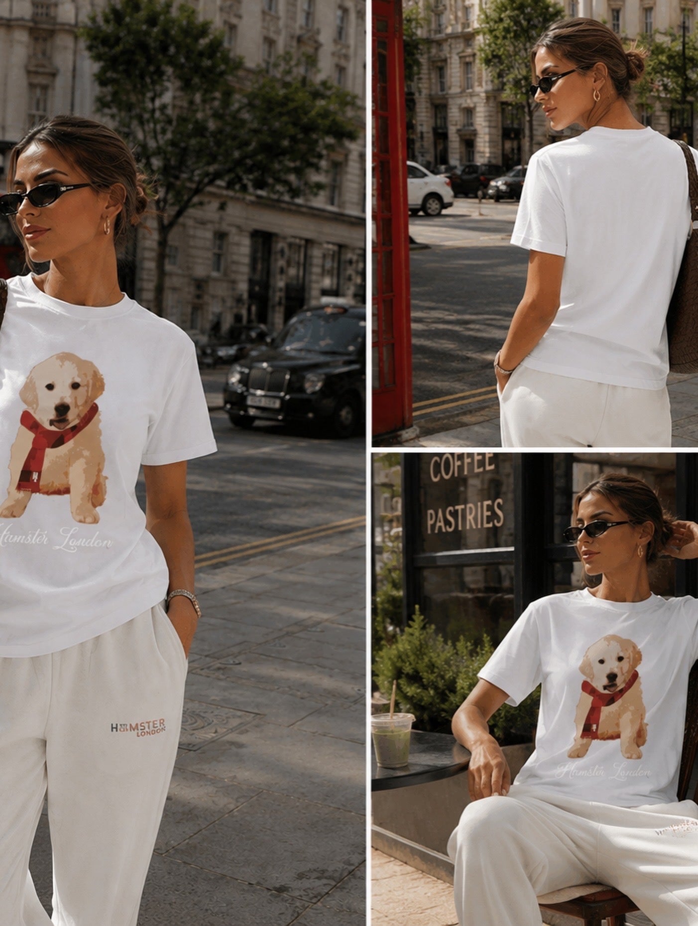 Hamster London Pup H Labrador T-shirt White & Lower Set
