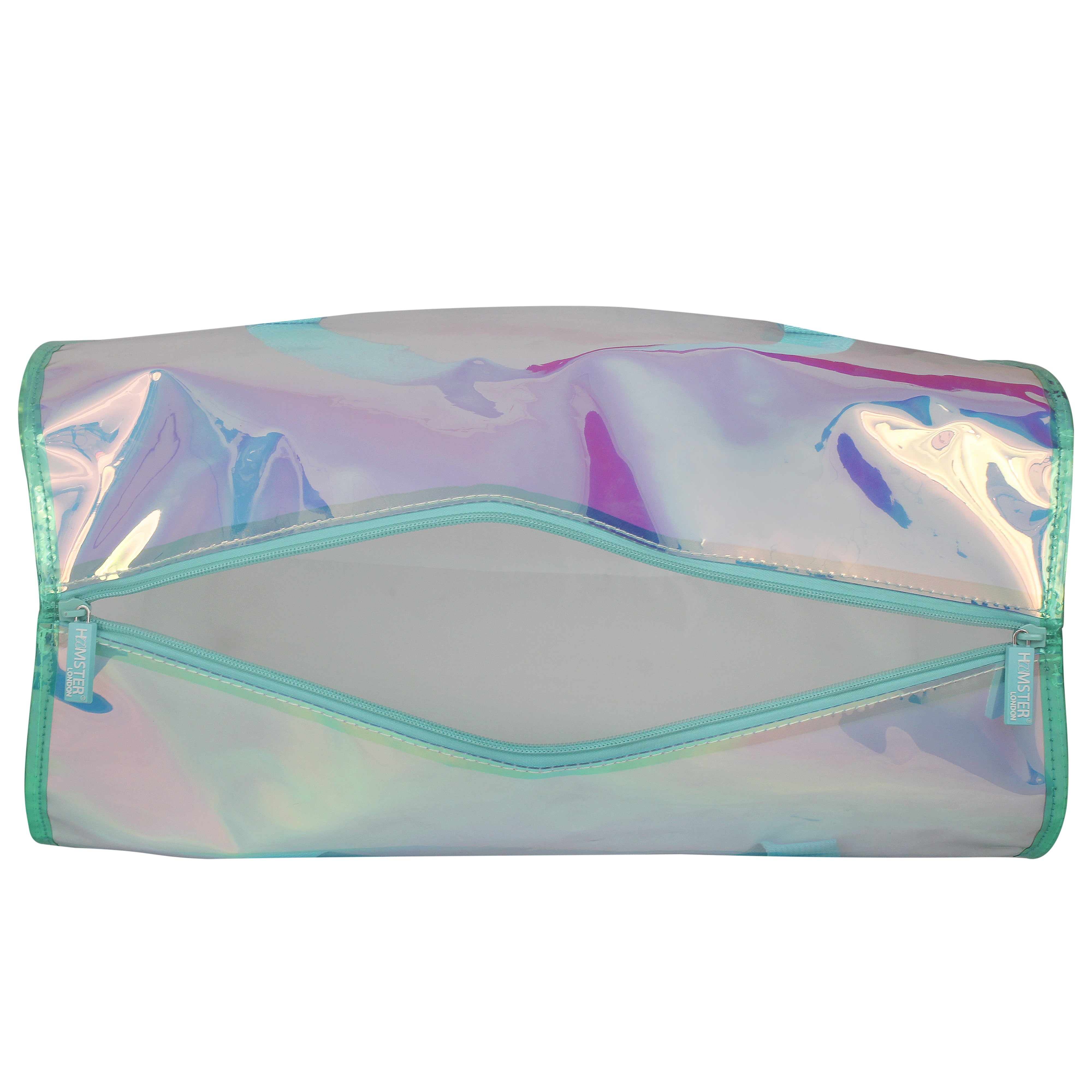 Hamster London Shiny Classic Duffle Bag Aqua With Personalization Sticker