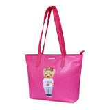 Hamster London Ted H Limited Edition Top Zip Tote Bag Hot Pink