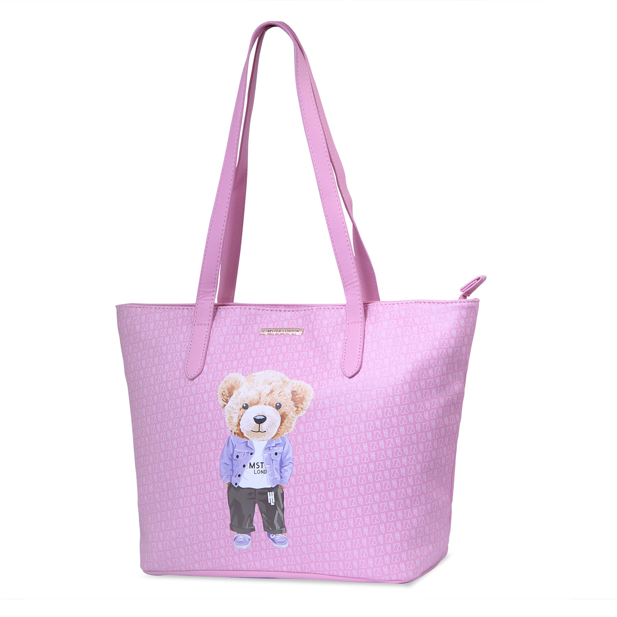 Hamster London Ted H Limited Edition PU Duffle + Tote + Wallet Light Pink Combo