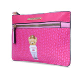 Hamster London Ted H Limited Edition Double Zip Pouch Hot Pink