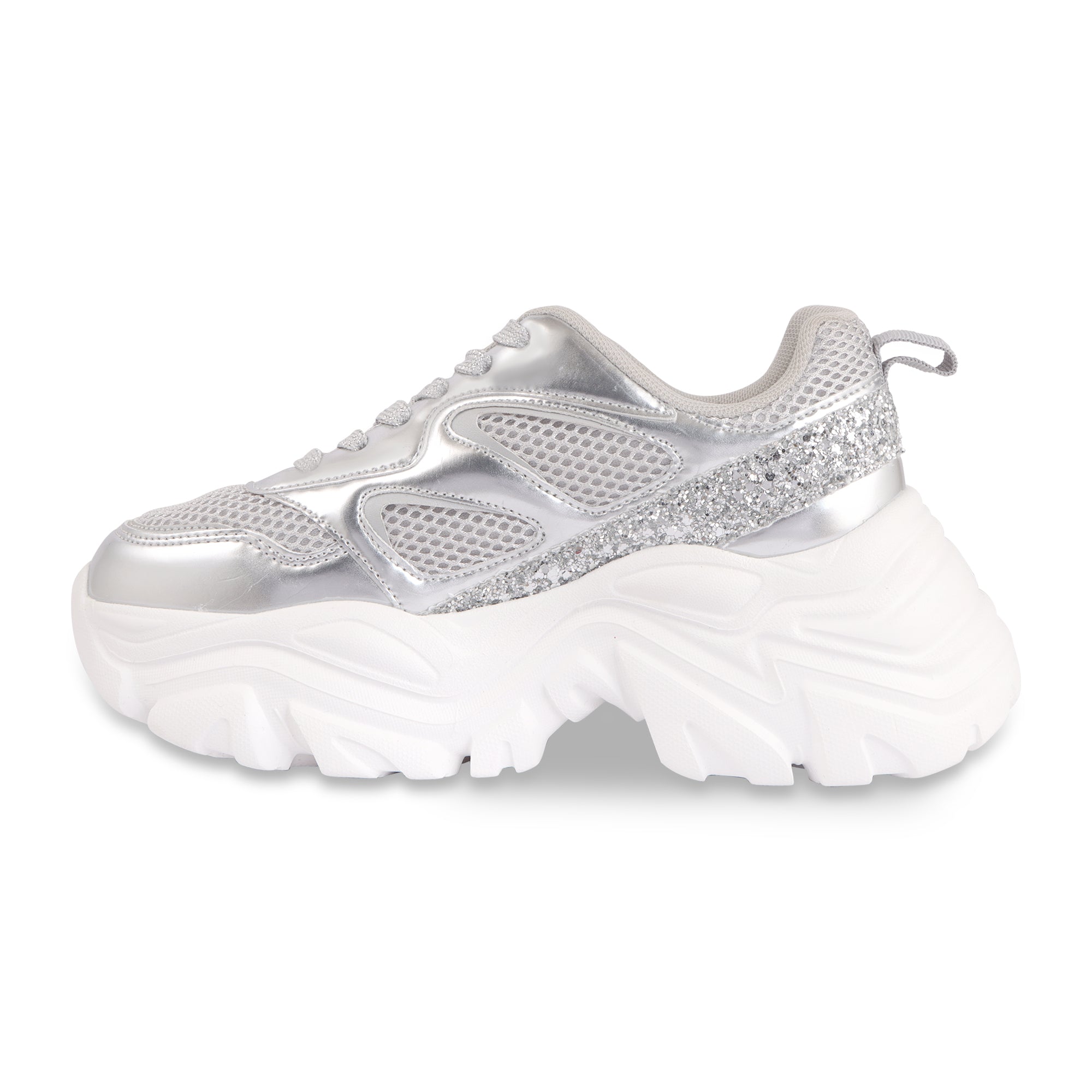 Hamster London Marcella Glitz Party Silver Sneakers