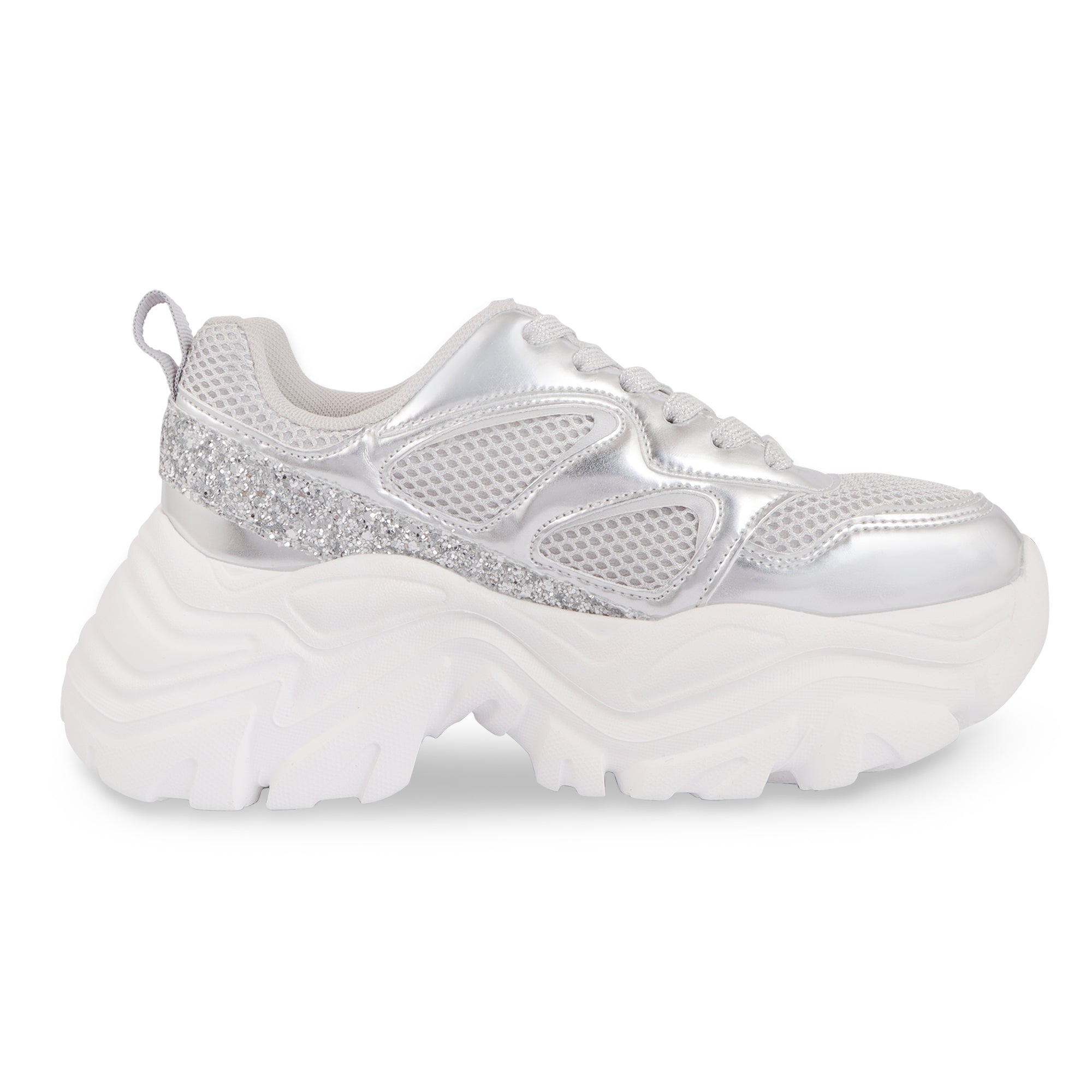 Hamster London Marcella Glitz Party Silver Sneakers