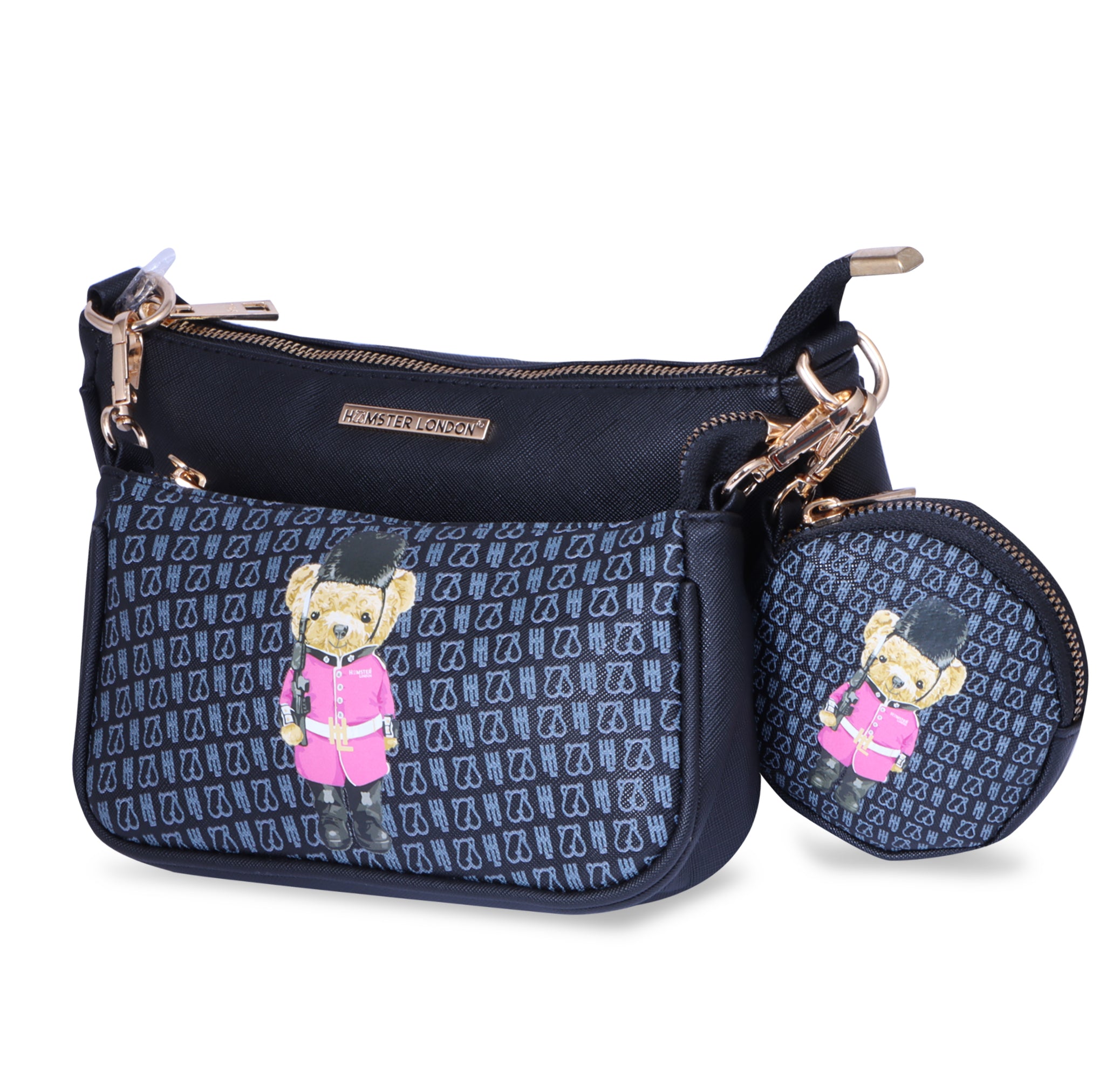 Hamster London Ted H Limited Edition Pouchette Sling Black