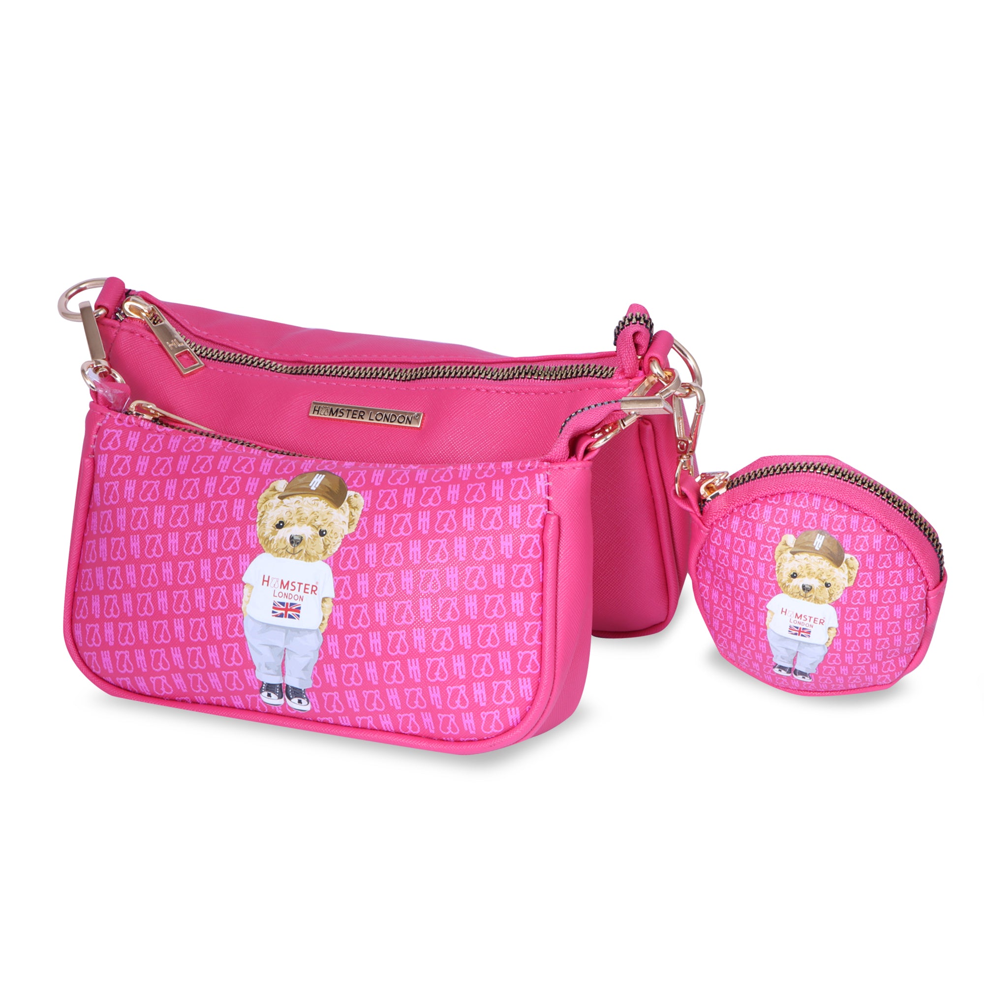 Hamster London Ted H Limited Edition Pouchette Sling Hot Pink