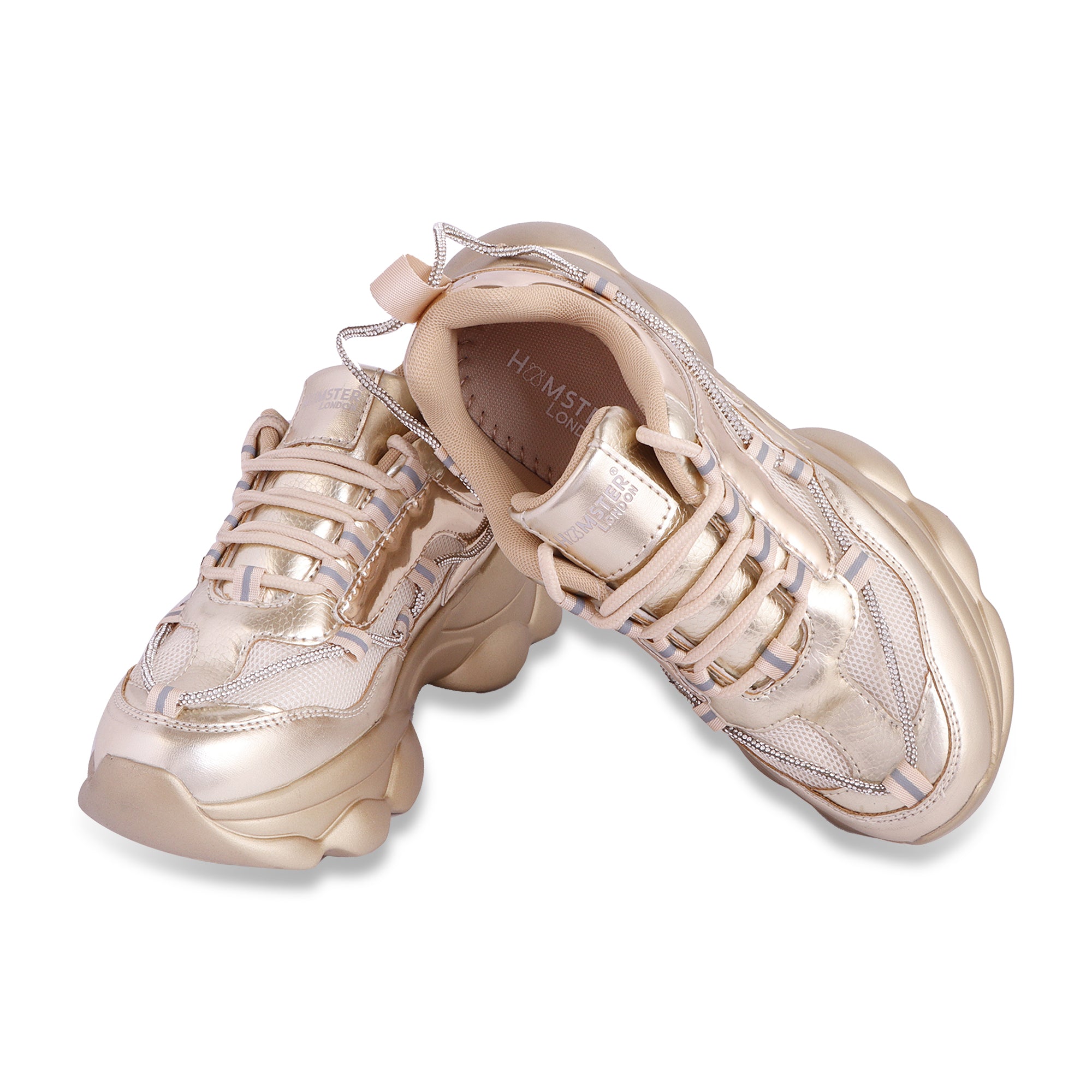 Hamster London Mousehole Gold Party Sneakers