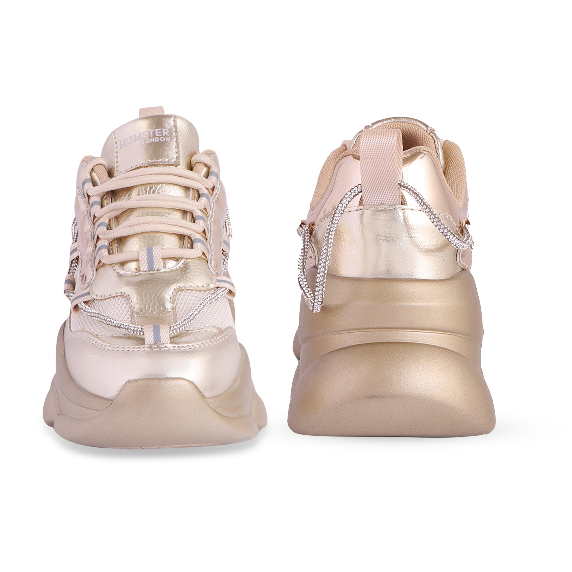 Hamster London Mousehole Gold Party Sneakers