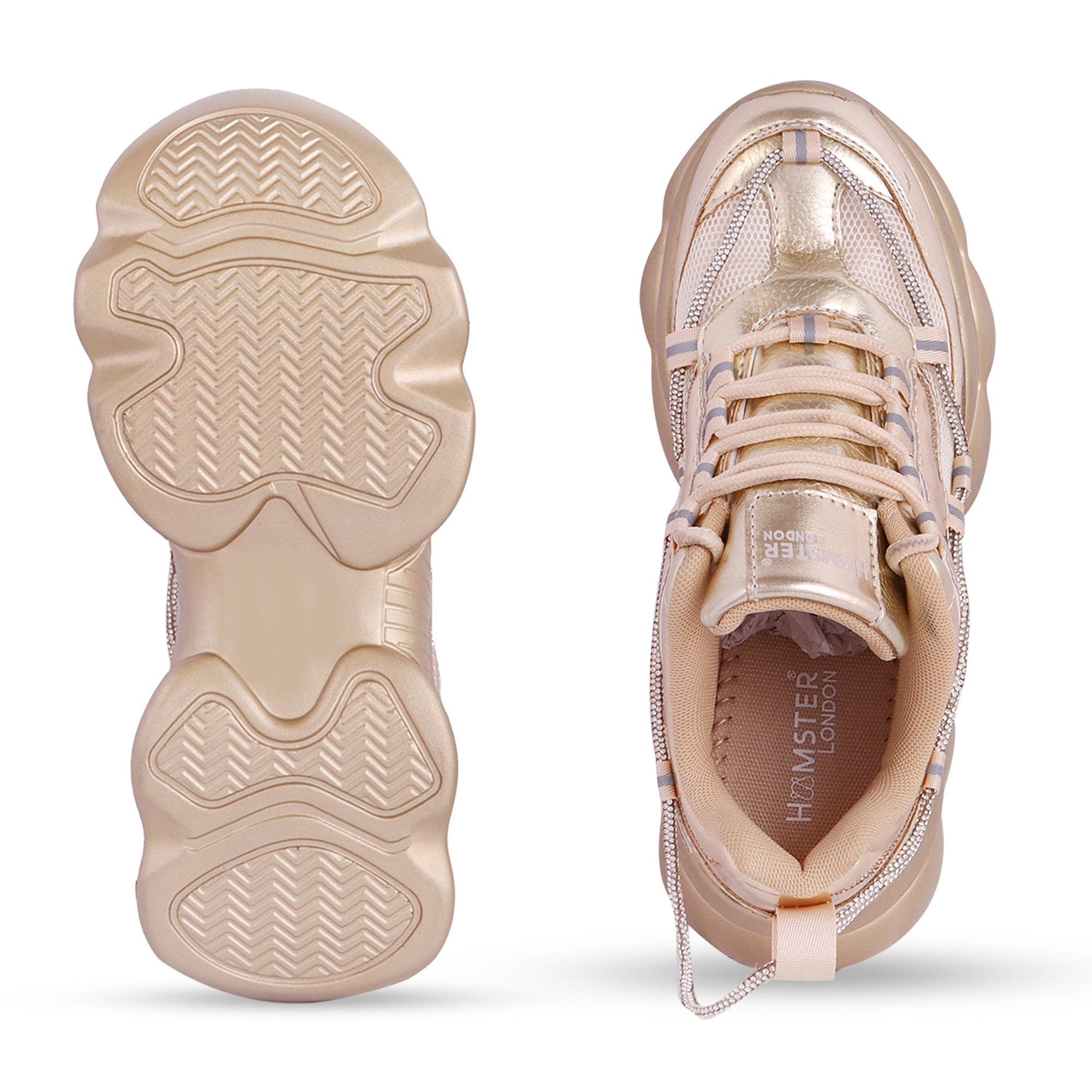 Hamster London Mousehole Gold Party Sneakers