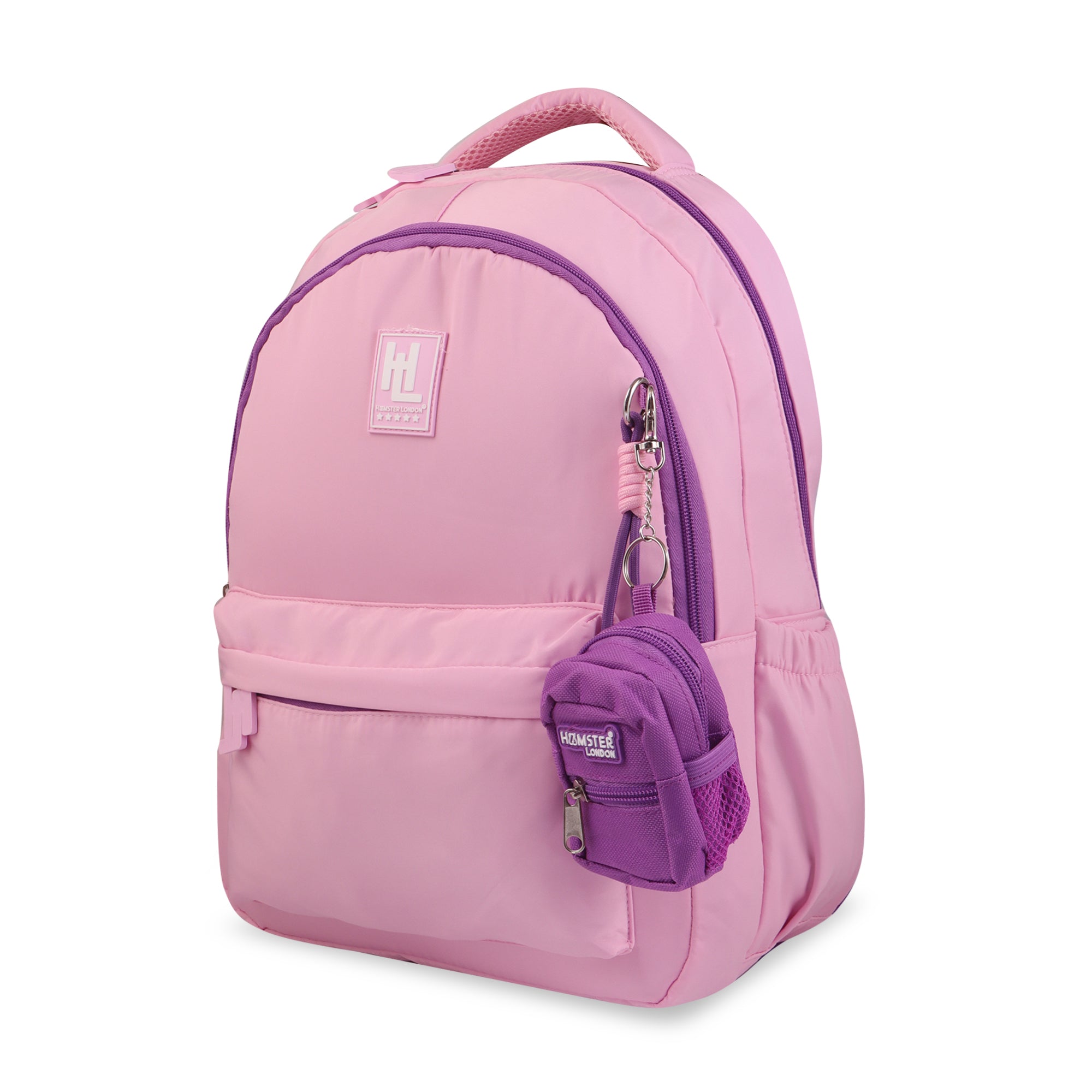 Hamster London Essential Backpack With Bag Charm Pink 16inch