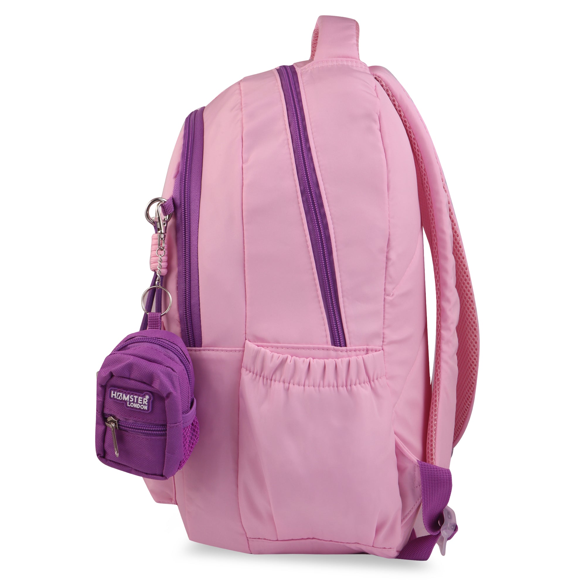 Hamster London Essential Backpack With Bag Charm Pink 16inch