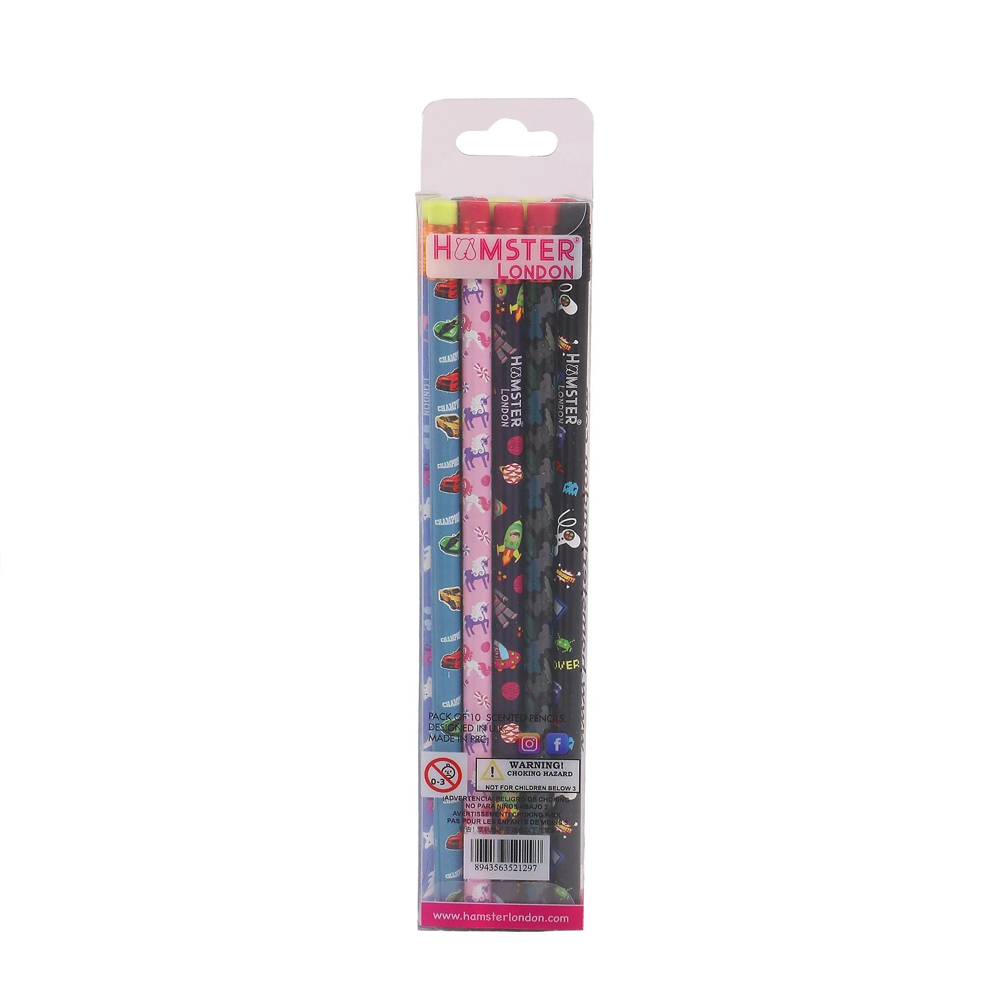 Hamster London Gift Hamper Stationery Set Unicorn + Fineliner + Scented Markers + Gel Pen + Crayon + Pouches + Key Chain