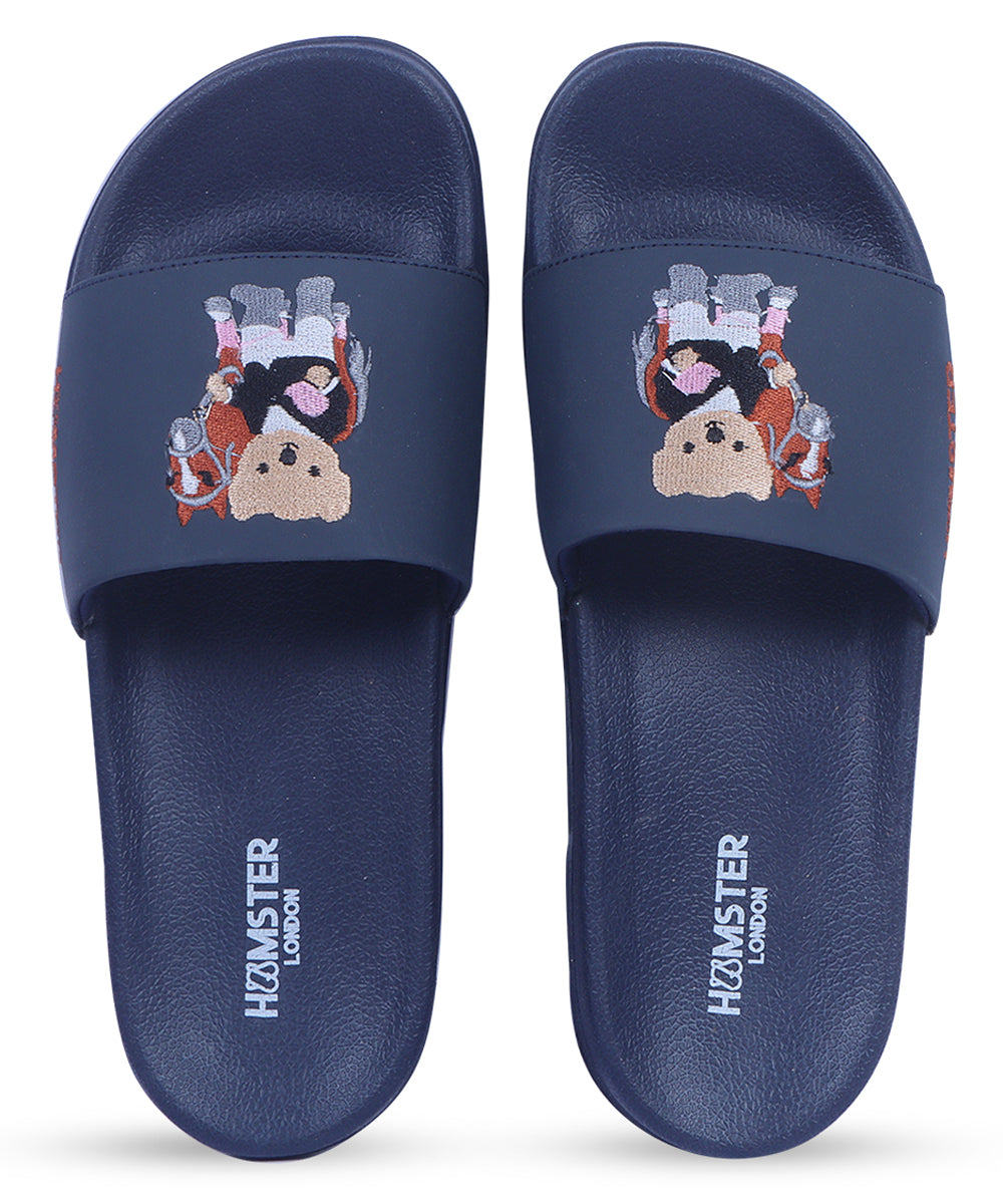 Hamster London Ted H Equestrian Slides Blue