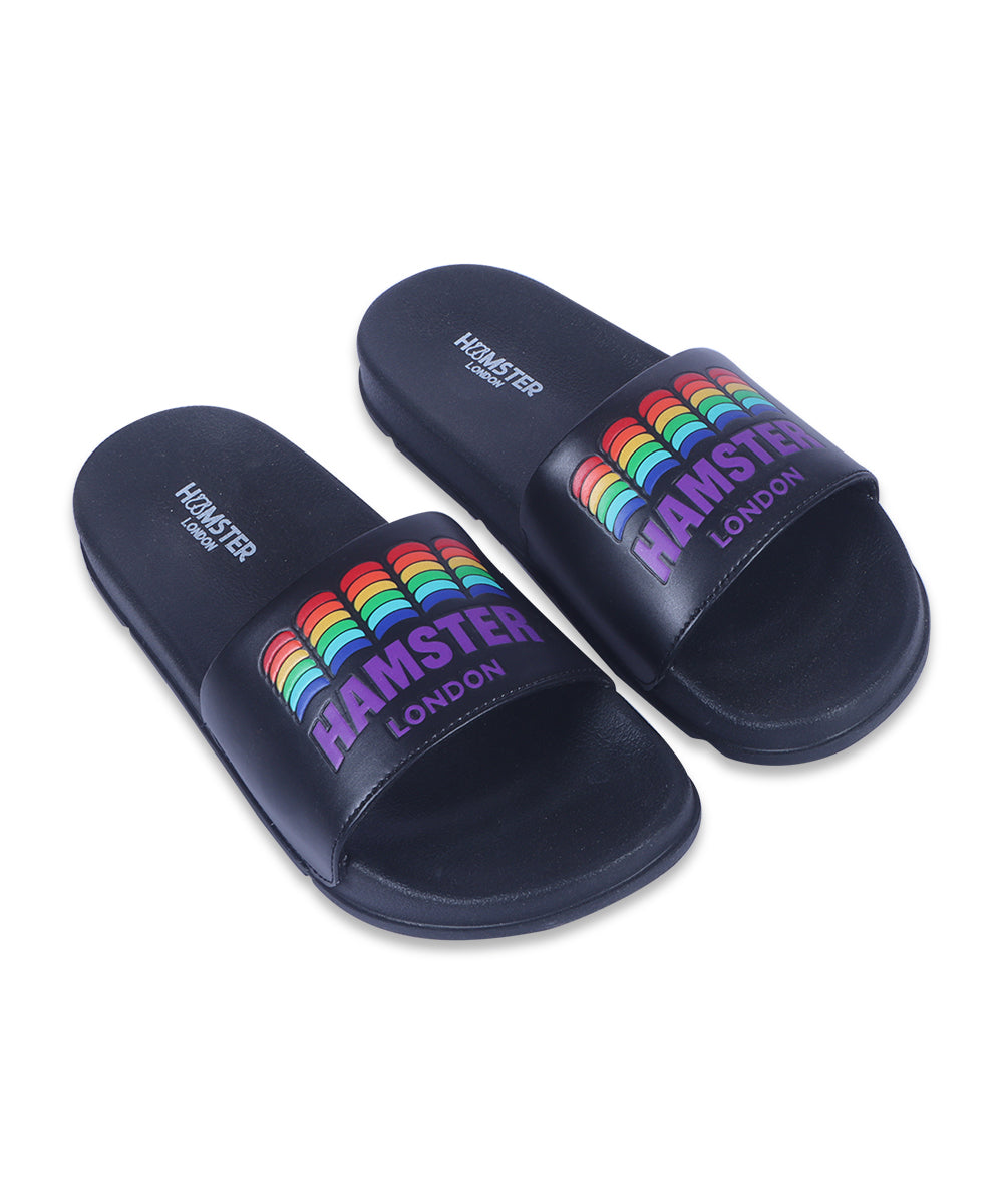 Hamster London Rainbow Black Slides