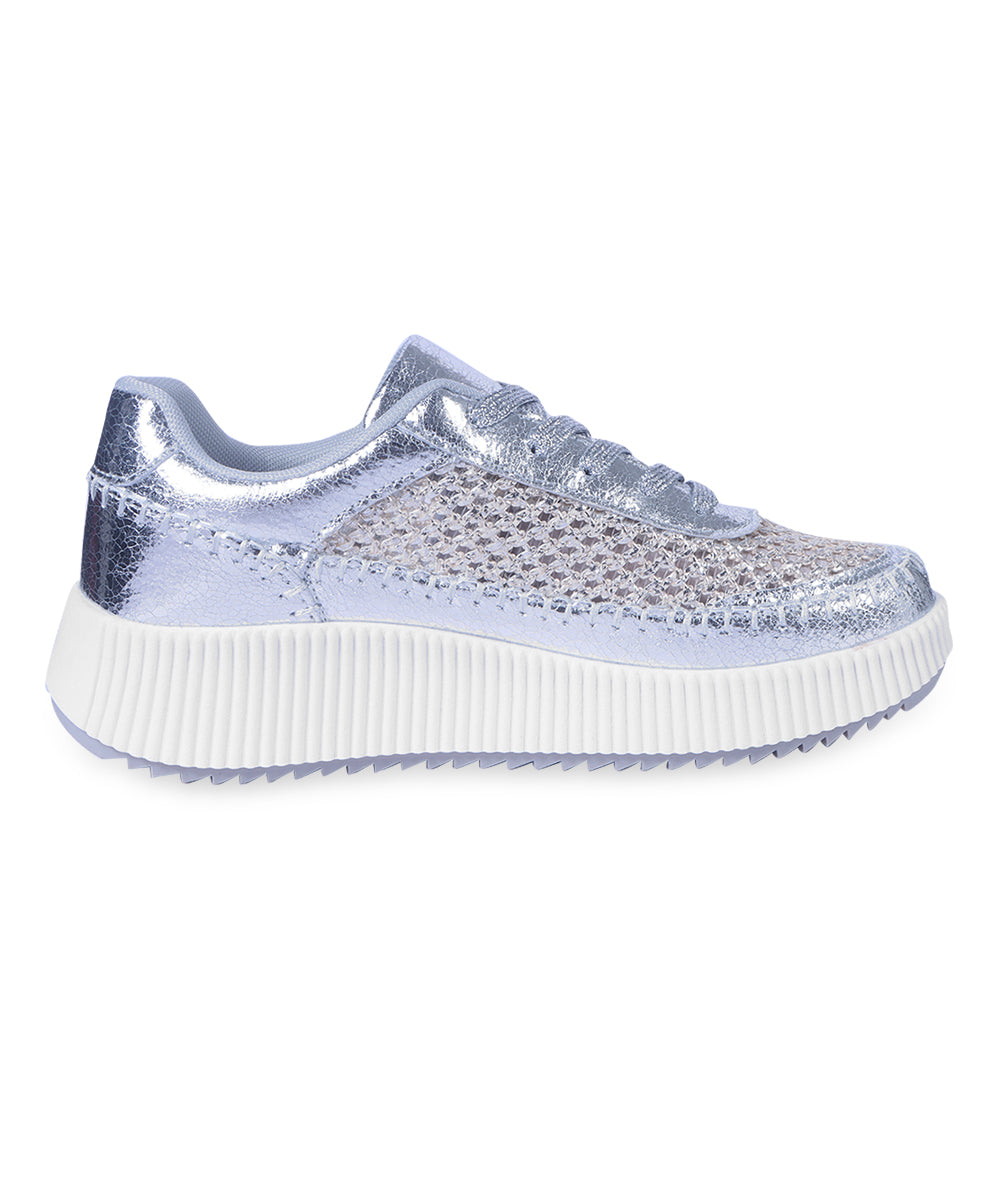 Hamster London Marcella Mesh Silver Party Sneakers
