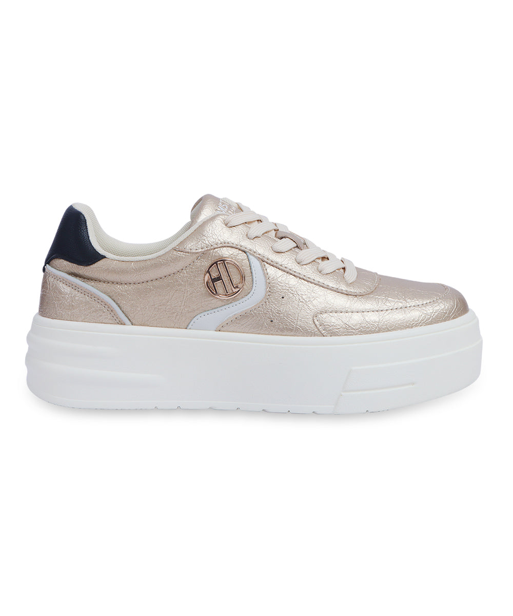 Hamster London Metallic Motion Gold Sneakers