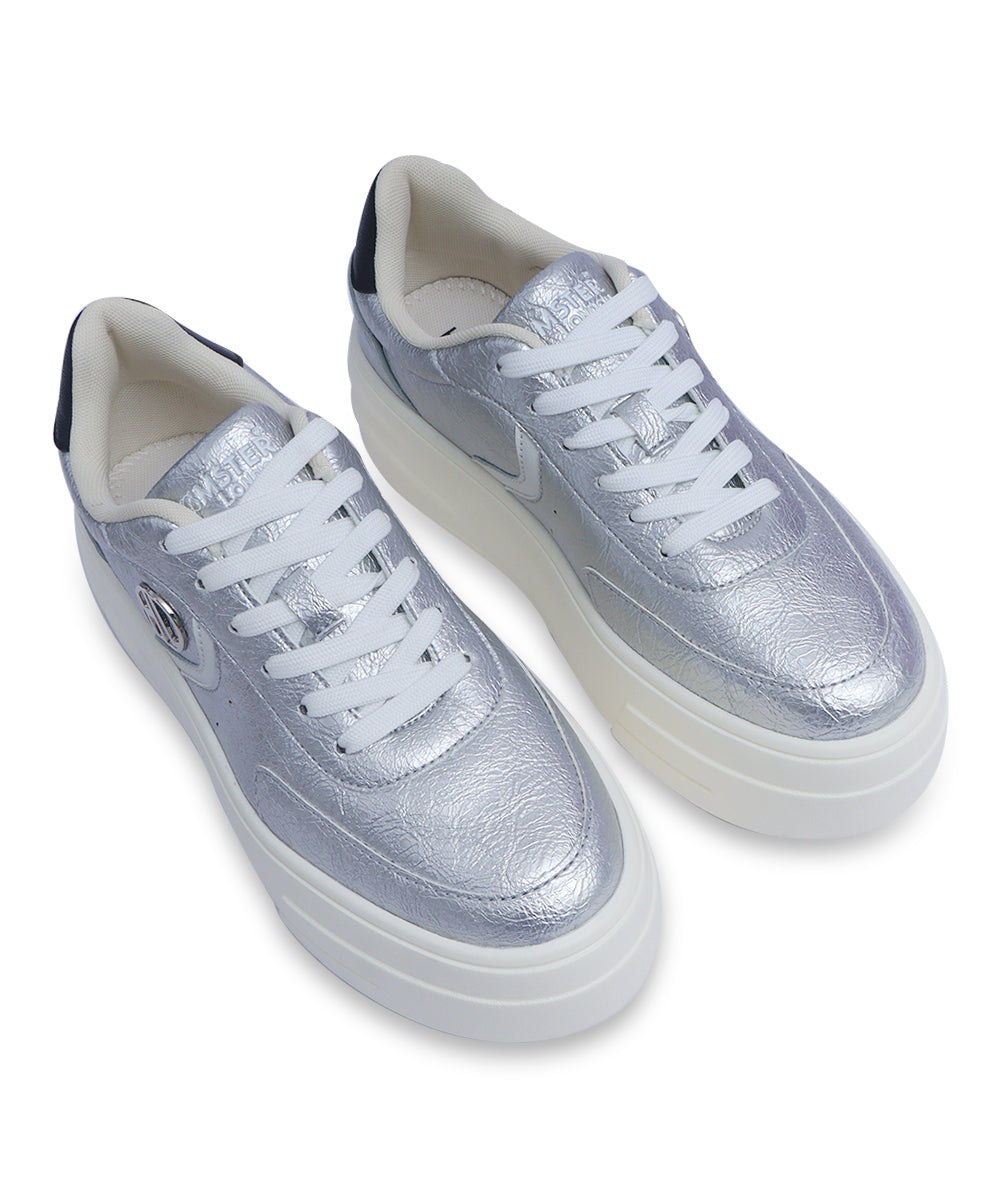 Hamster London Metallic Motion Silver Sneakers