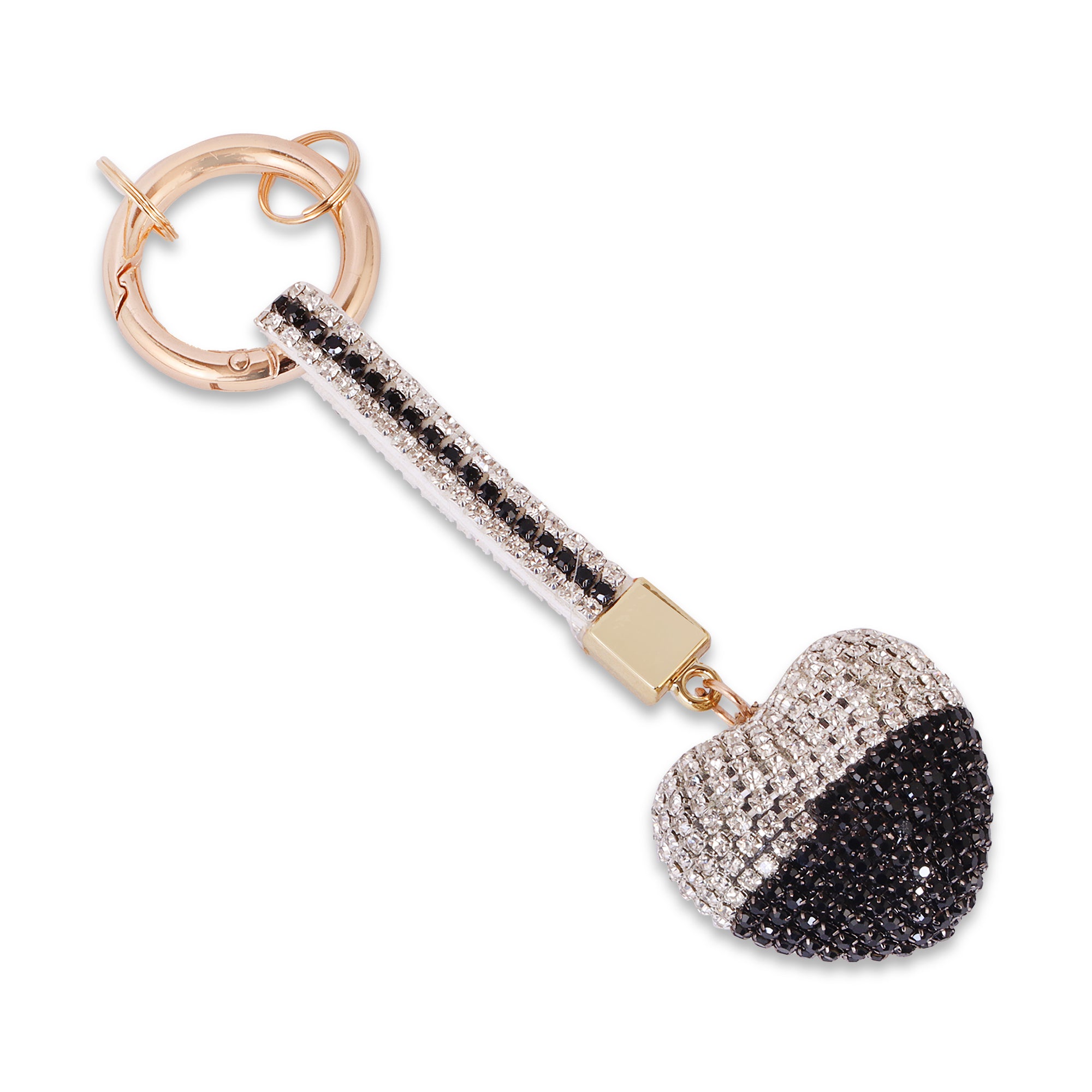 Hamster London Trinkets Heart Black/Silver Key Charm