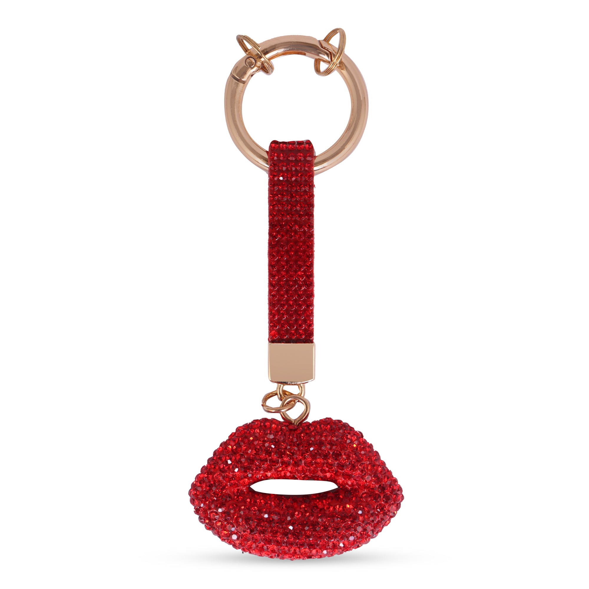 Hamster London Trinkets Lucky Lips Red Key Charm