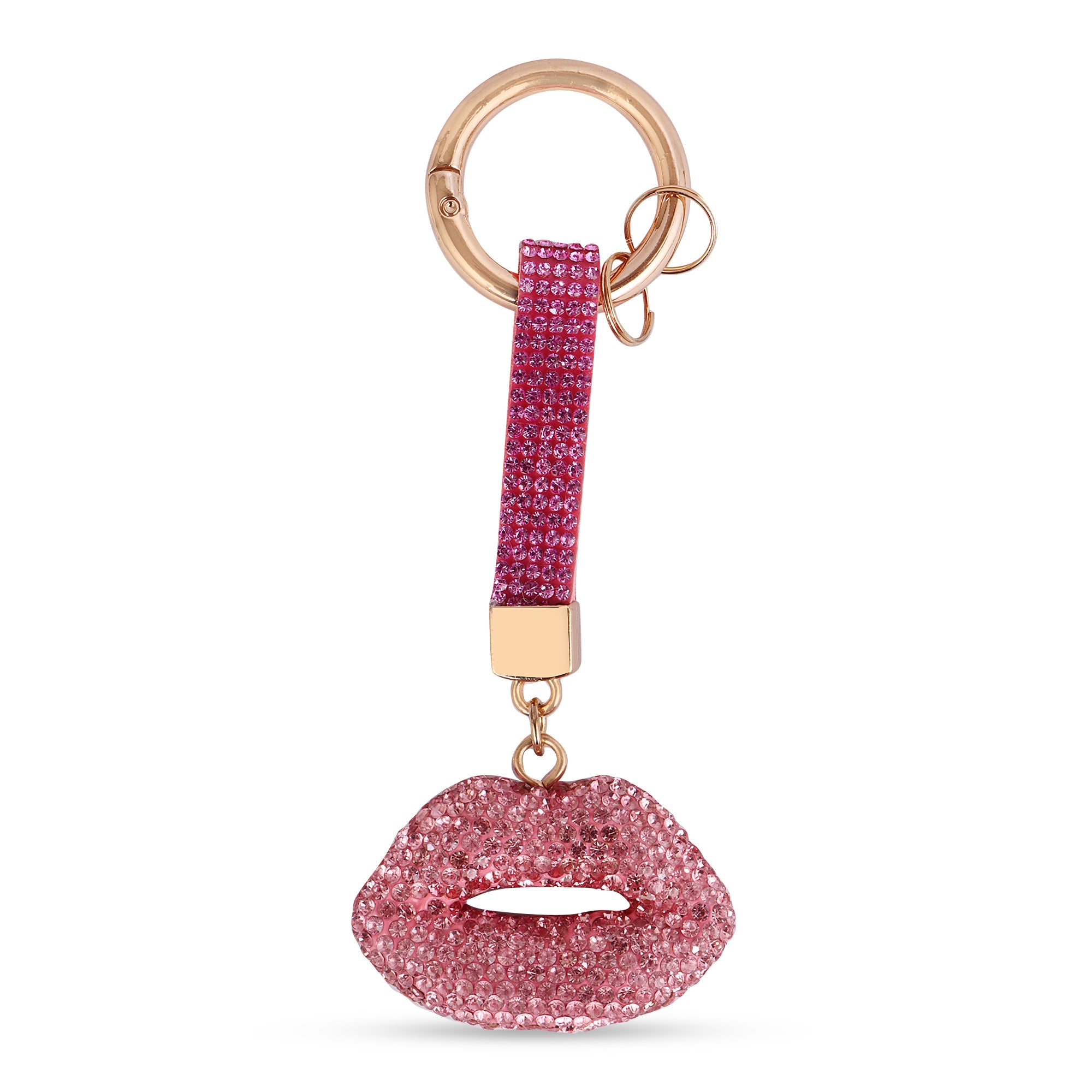 Hamster London Trinkets Lucky Lips Pink Key Charm