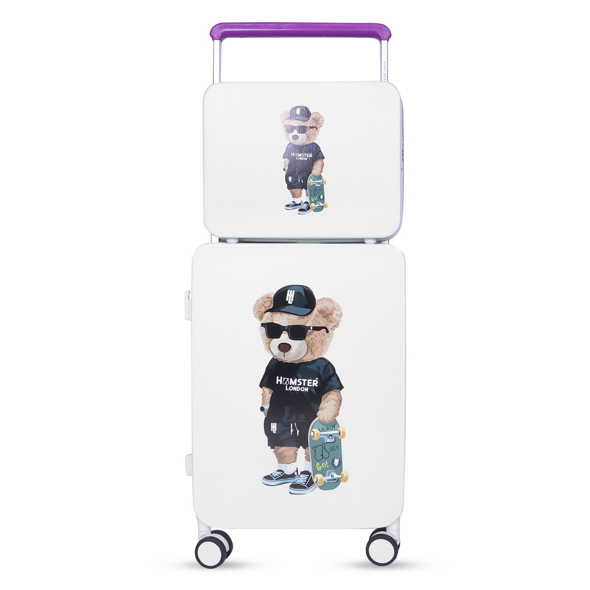 Hamster London Ted H Luggage Combo White – 20in + 14in