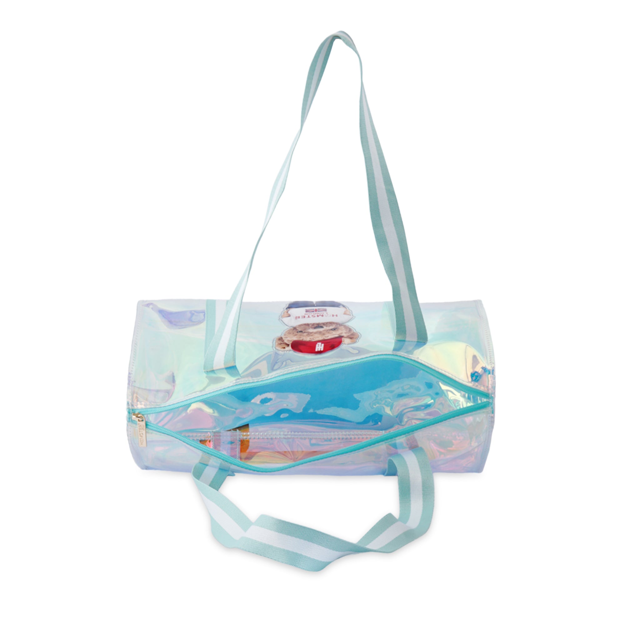 Hamster London Gift Hamper Ted H Triangle Duffle Aqua And Bottle