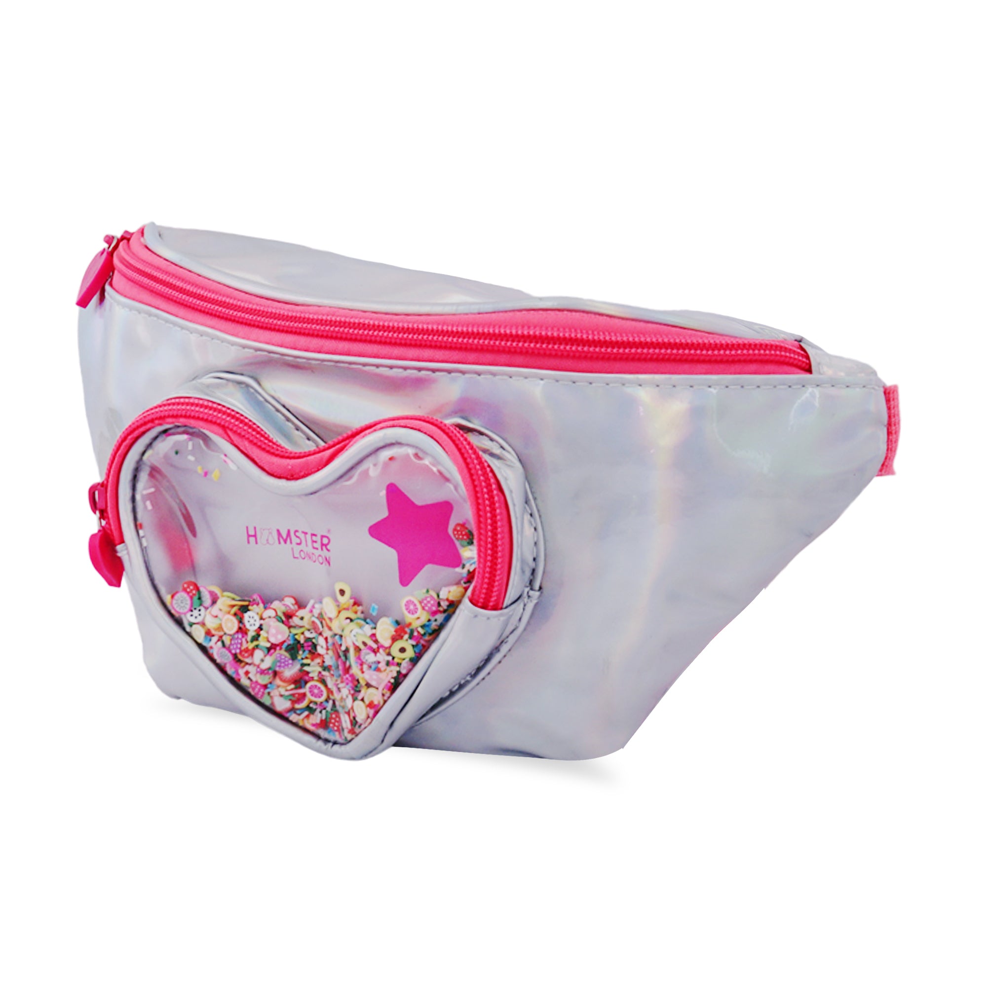 Hamster London Heart Star Waist Bag Hot Pink