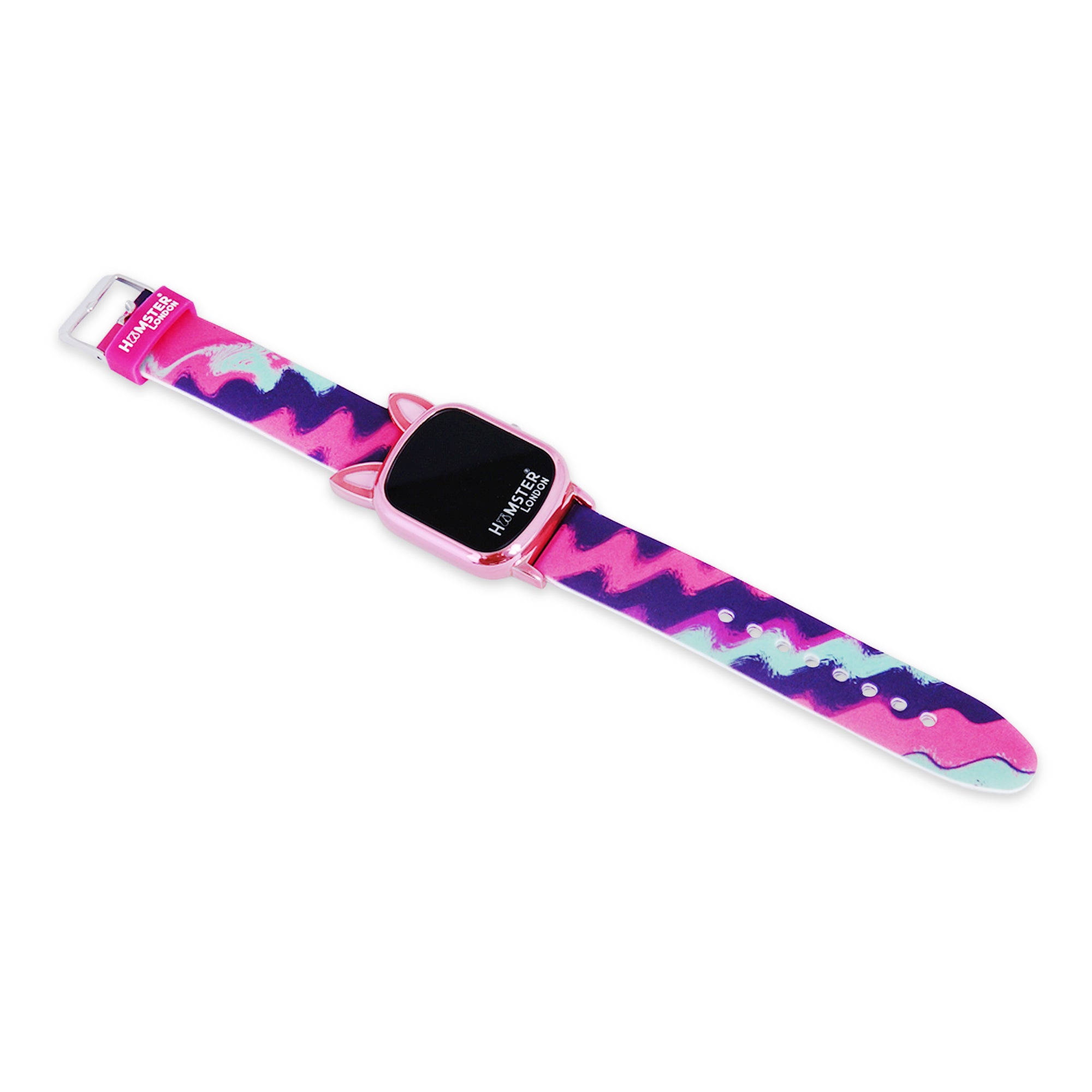 Hamster London Unicorn Metal Horn Swirl Digital Watch