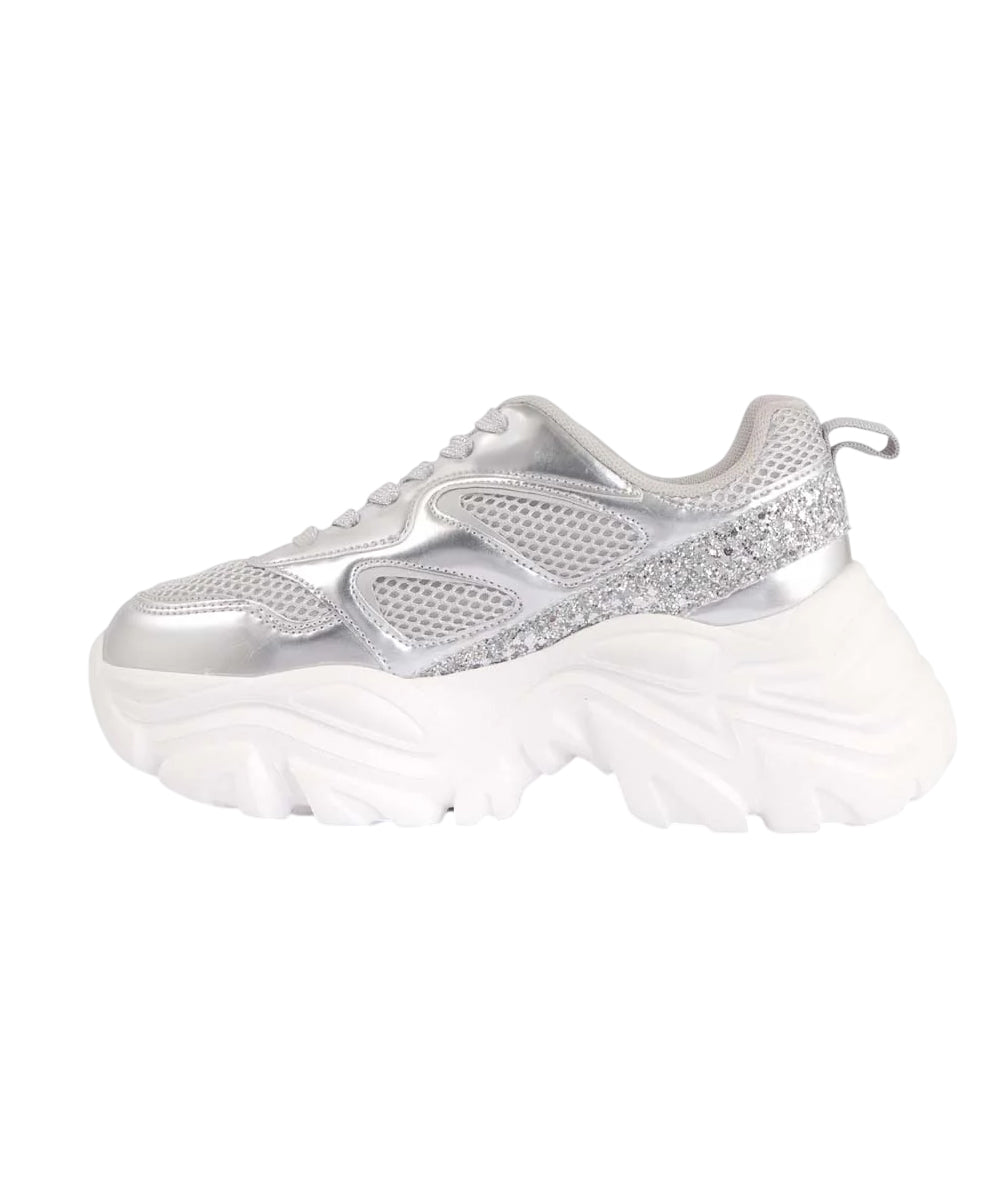 Hamster London Marcella Glitz Party Silver Sneakers