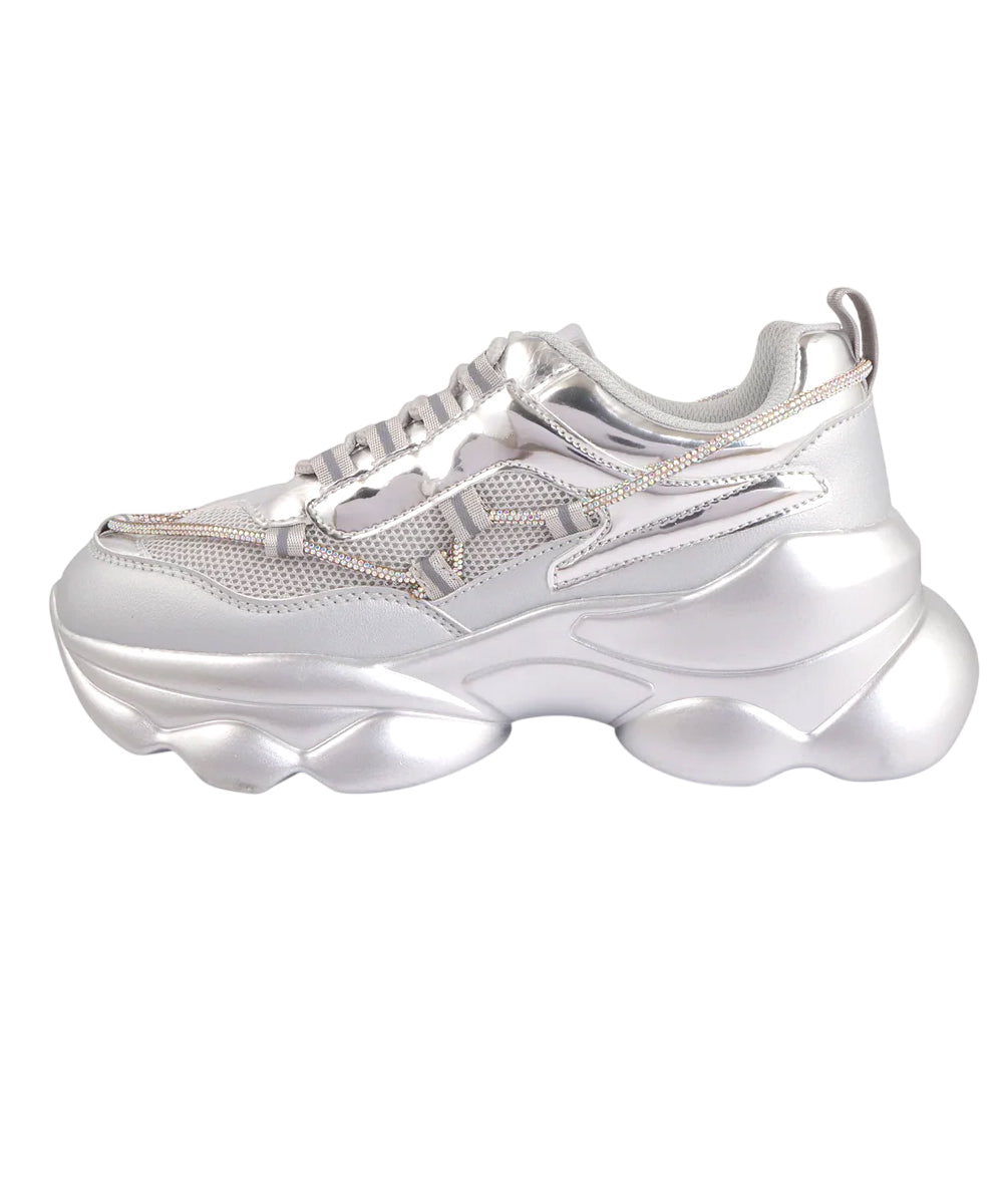 Hamster London Marcella Party Silver Sneakers
