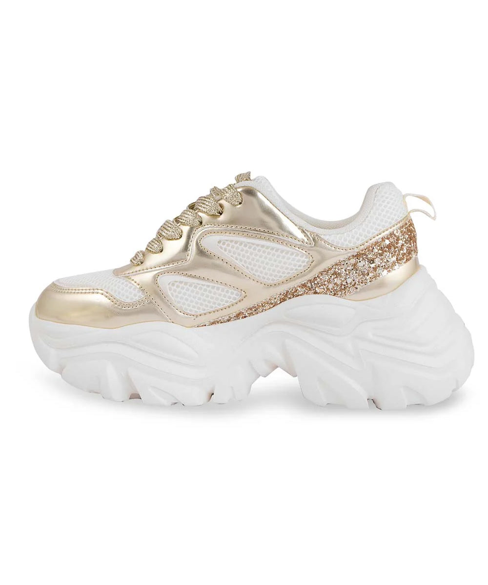 Hamster London Marcella Glitz Party Gold Sneakers