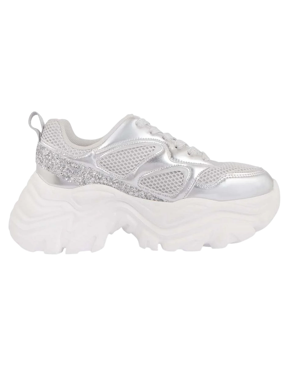 Hamster London Marcella Glitz Party Silver Sneakers
