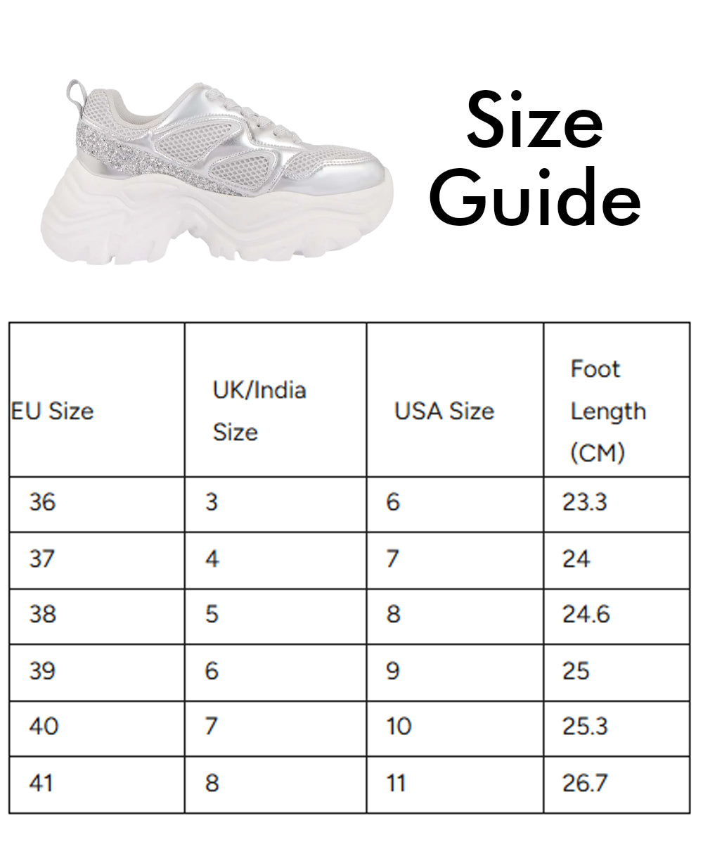 Hamster London Marcella Glitz Party Silver Sneakers
