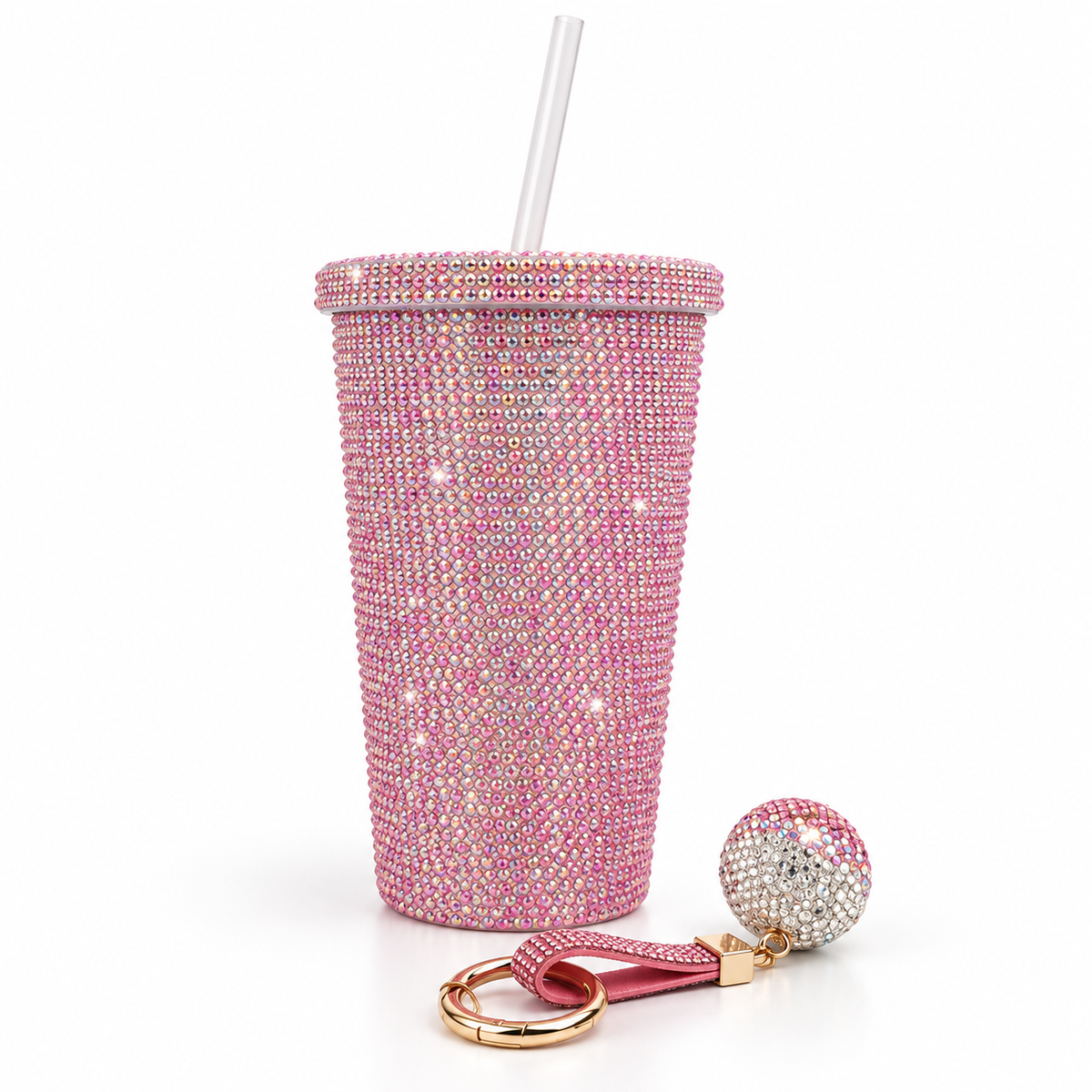 Hamster London Crystal Gem Bottle With Charm Hot Pink 500 ml