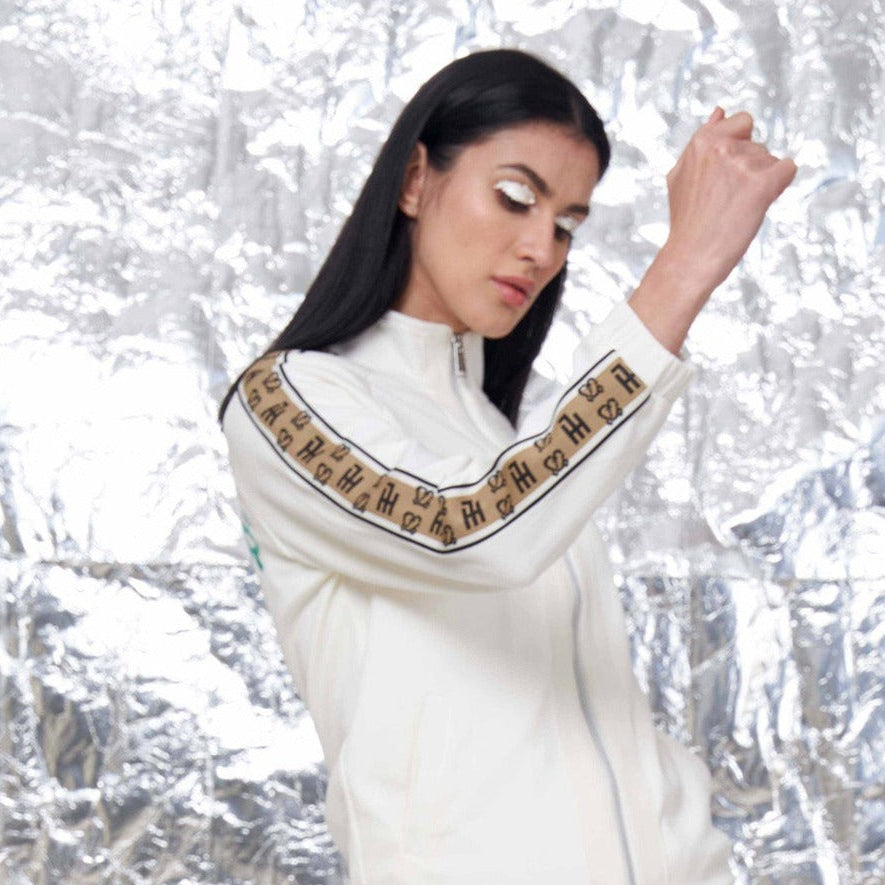 Hamster London Ted H Ted Zipper Jacket & Lower Cord Set White