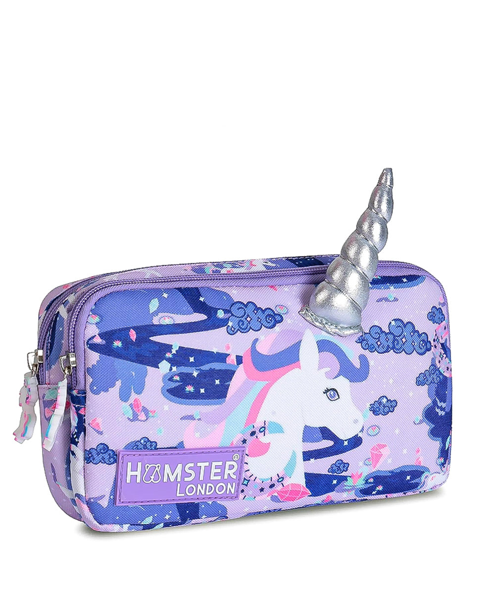 Hamster London Unicorn Backpack Gift Set with Mini Backpack, Unicorn Sipper & Hair Clip – Lavender