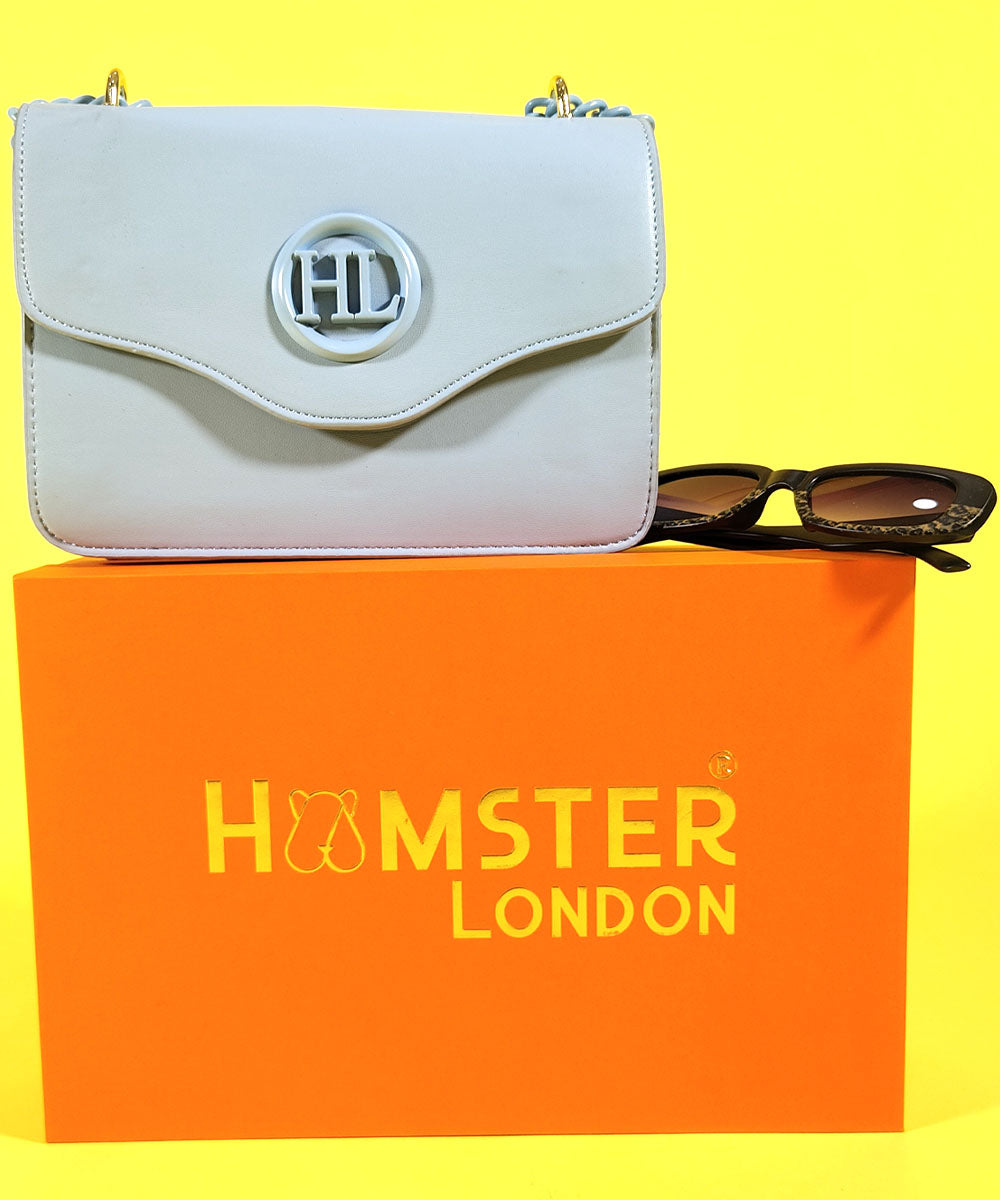 Hamster London Pastel Promise Sling Bag Blue & Premium Sunglasses Gift Box Set