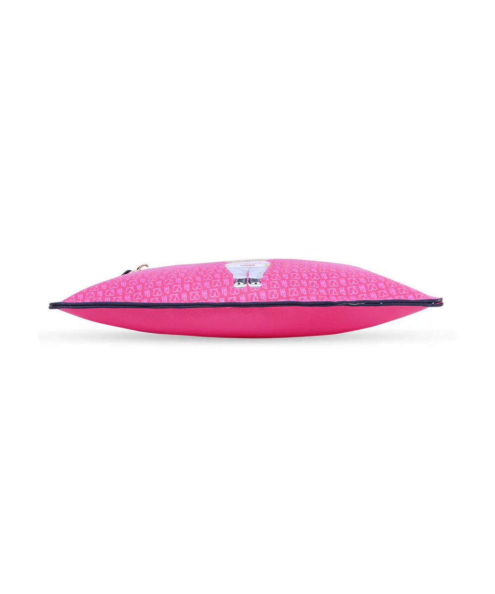 Hamster London Ted H Limited Edition Double Zip Pouch Hot Pink