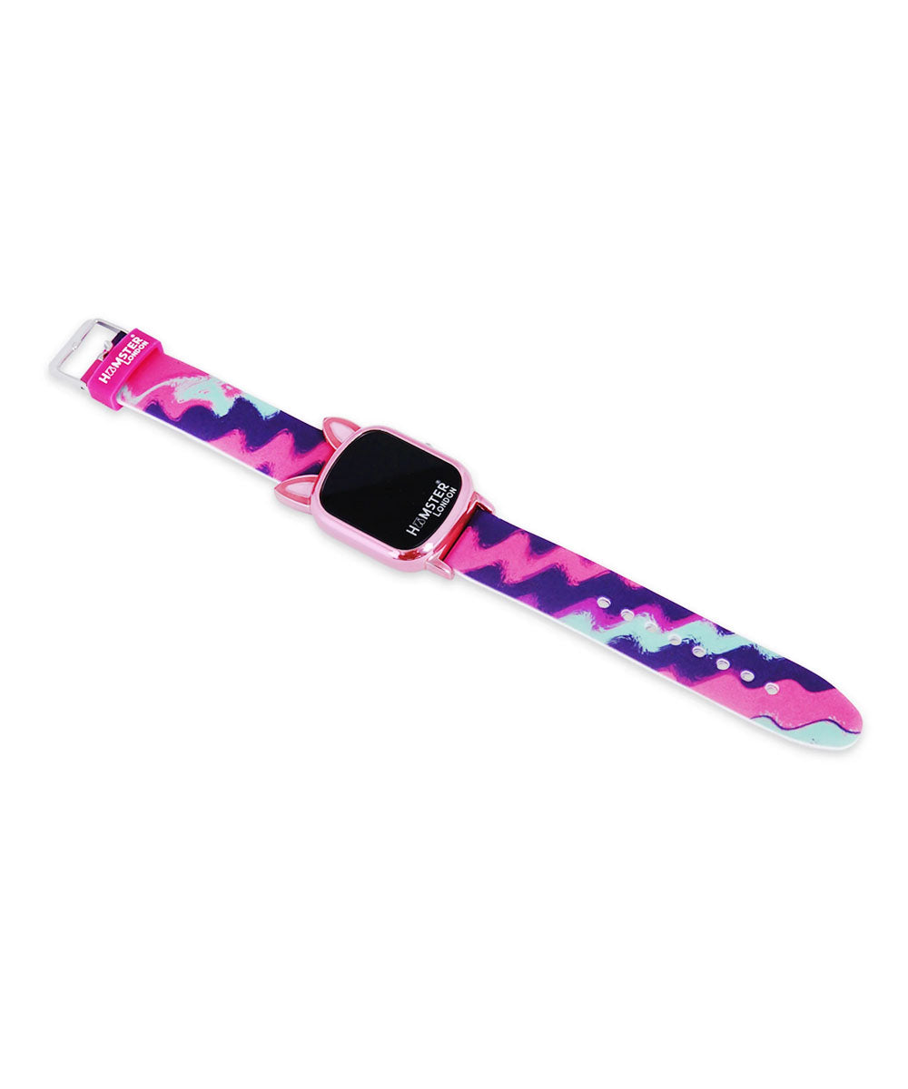 Hamster London Unicorn Metal Horn Swirl Digital Watch