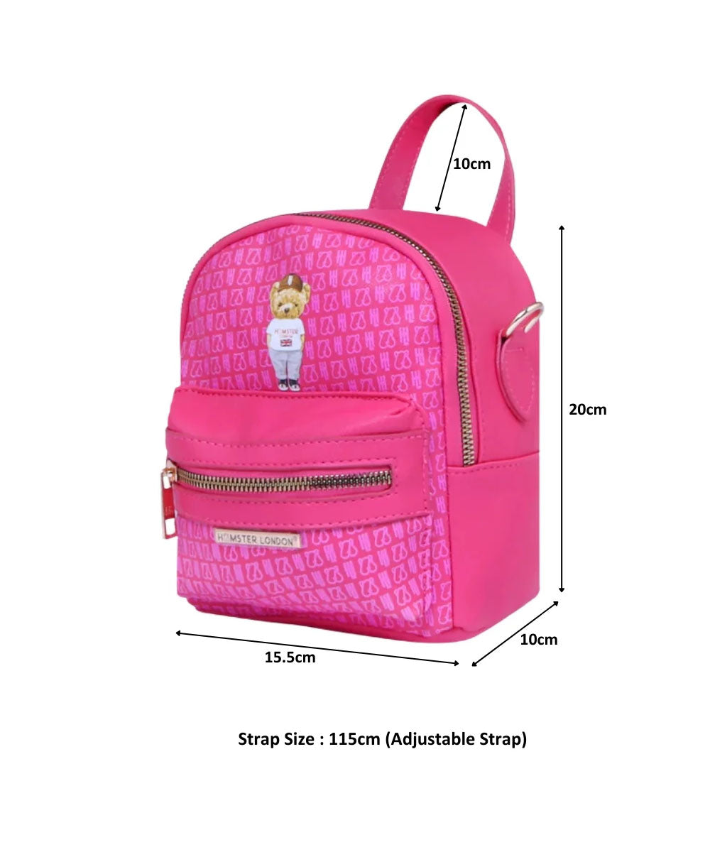 Hamster London Ted H Limited Edition Mini Satchel Bag Hot Pink