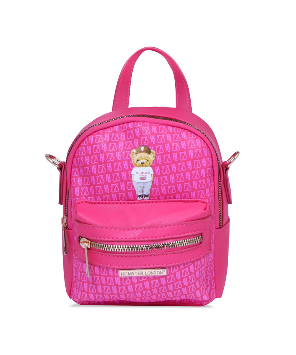 Hamster London Ted H Limited Edition Mini Satchel Bag Hot Pink