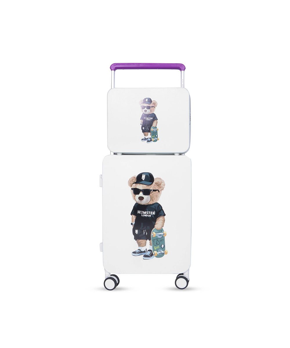 Hamster London Ted H Luggage Combo White – 20in + 14in