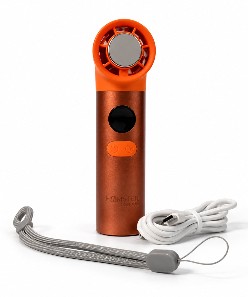 Hamster London Cold Compress Handheld Fan – Metallic Orange