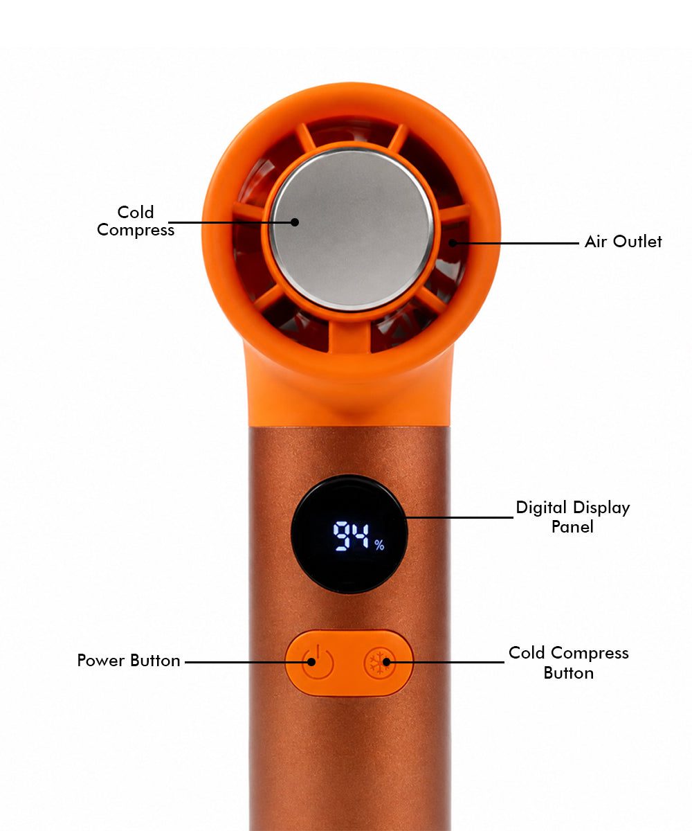 Hamster London Cold Compress Handheld Fan – Metallic Orange