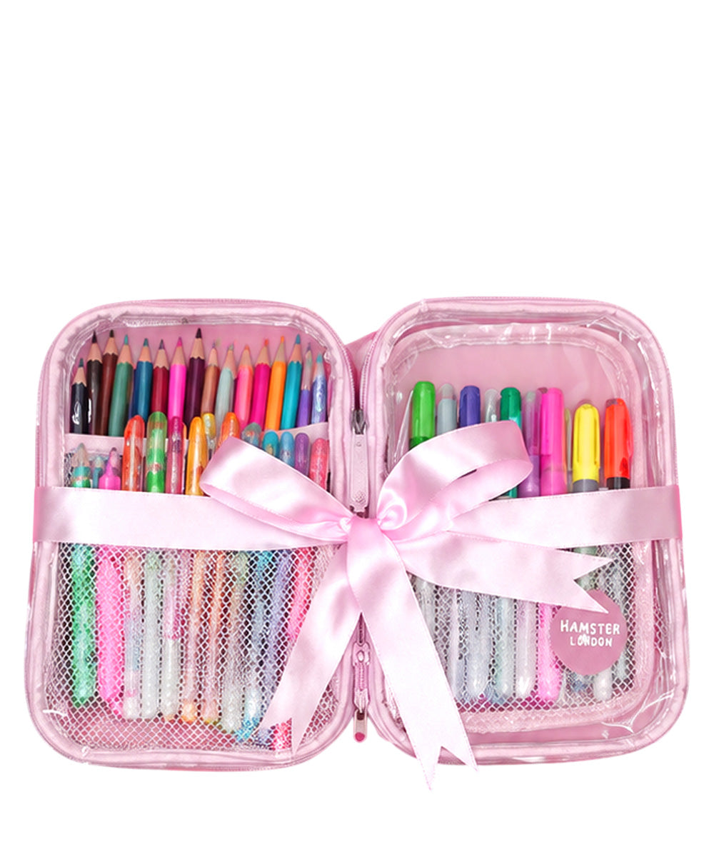 Hamster London Stationery Hardcase Combo  All-in-One Creative Kit Unicorn Light Pink