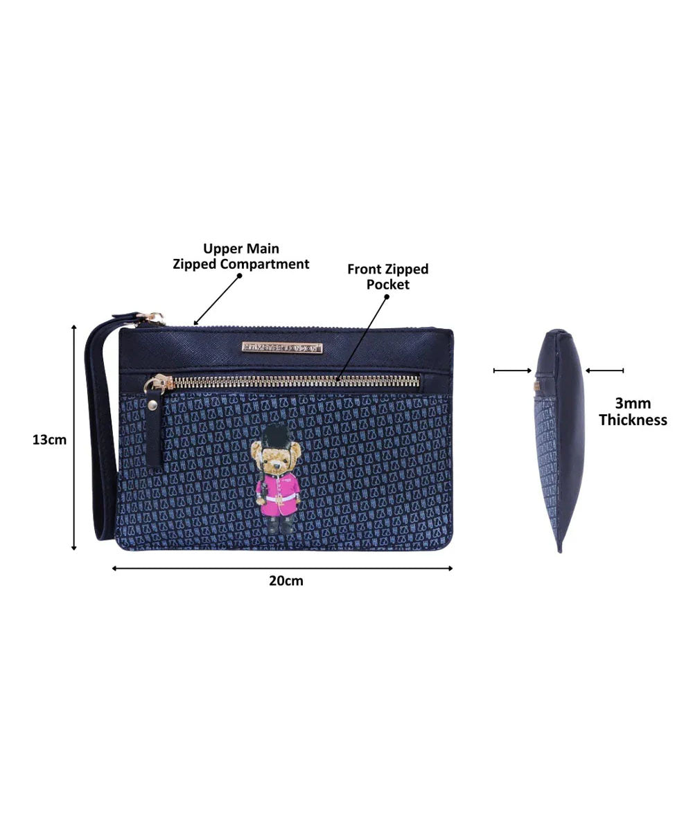 Hamster London Ted H Limited Edition Double Zip Pouch Black